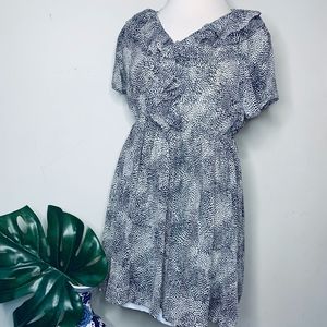 Zenobia Animal Print Ruffle Dress